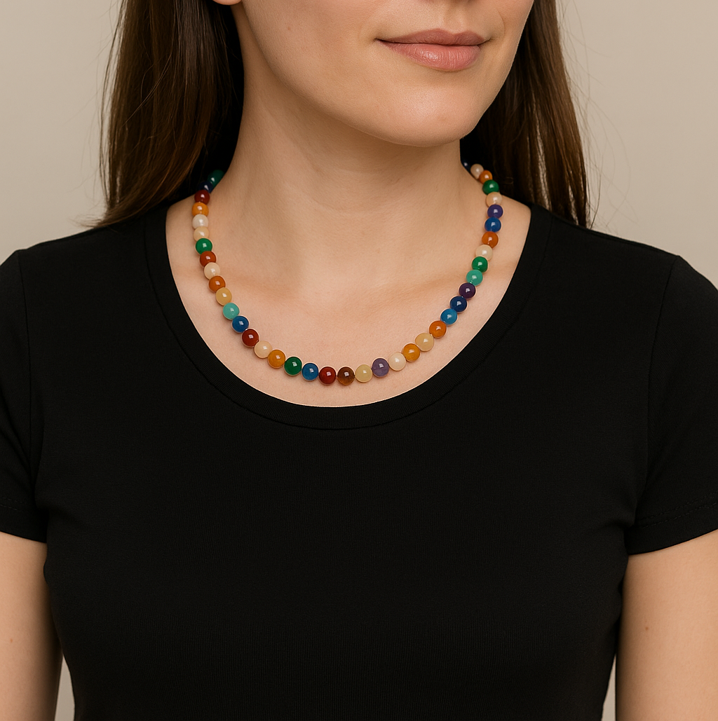 Collar Arcoíris Premium de piedras semipreciosas y cuarzos reales